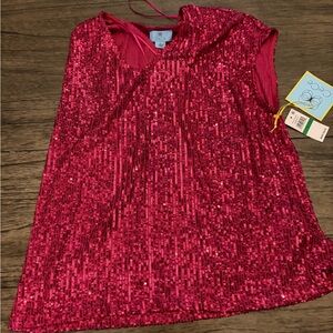 CeCe Pink Sequin Blouse